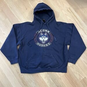 UConn Huskies Hoodie Men's Size XL Blue Hooded Pullover Sweatshirt Pockets